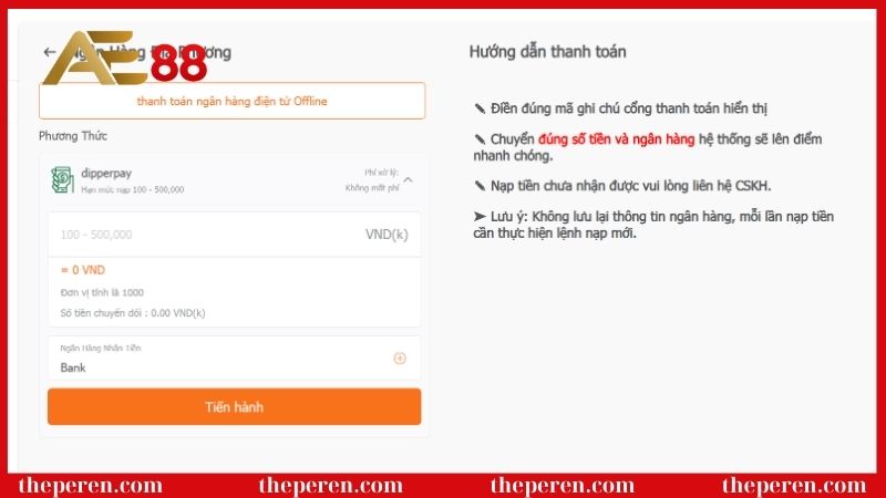 Các bước nạp tiền AE88 an toàn